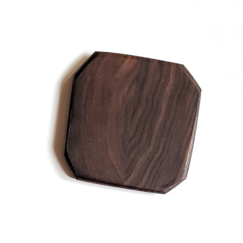 Wooden coaster for glass drinkware
