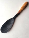 Wooden Cooking Spoon, Shou Sugi Ban Yakisugi Inspired Finish
