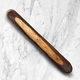 Handcarved artisan walnut and maple baguette serving tray