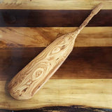 Handcarved cherry hardwood charcuterie paddle serving tray
