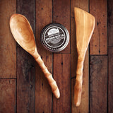 Wood Cherry Spoon Handmade Carved Spoon Spatula Wood Wax